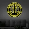 Custom Anchor Sign With Led Lights Monogram Steel Sign Personalize Anchor Monogram Wall Art Nautical Gift Anniversary Gift Home Decor