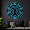 Custom Anchor Sign With Led Lights Monogram Steel Sign Personalize Anchor Monogram Wall Art Nautical Gift Anniversary Gift Home Decor