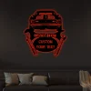 Custom Car Sign Led Lights Monogram Steel Sign Garage Wall Decor Personalize Car Garage Camaro 1968 Monogram Wall Art Bedroom Decor