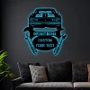 Custom Car Sign Led Lights Monogram Steel Sign Garage Wall Decor Personalize Car Garage Camaro 1968 Monogram Wall Art Bedroom Decor