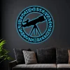 Custom Led Lights, Telescope Sign Monogram Steel Sign, Personalized Telescope Family Name Monogram Wall Decor Astronomy Lovers Gift