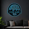 Cabin Decor, Cabin With Led Lights Sign, Camp Sign, Christmas Gift For Him, Metal Name Sign, Fathers Day, Cabin Decor, Cabin Metal Sign