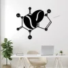 Caffeine Molecule Metal Wall With Led Lights, Science Metal Wall Art, Biology Chemistry Art, Caffeine Molecule Sign, Rgb Coffee Wall Decor