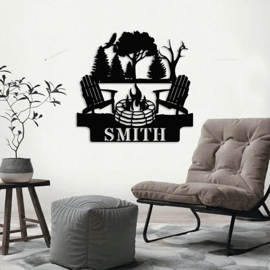 Campfire Sign With Led Lights, Metal Camping Sign, Fire Pit Sign, Camping Personalized Sign, Custom Metal Sign, Outdoor Decor, Camping Decor