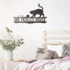 Cat Lovers Monogram, Cut Metal Sign, Metal Wall Art, Metal House Sign