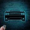 Muscle Car Metal Sign With Led Lights, Garage Wall Decor, Challenger Sign, Gift For Him, Srt Metal Wall Art, Garage Wall Sign, Challenger Gifts Art