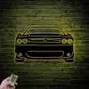 Muscle Car Metal Sign With Led Lights, Garage Wall Decor, Challenger Sign, Gift For Him, Srt Metal Wall Art, Garage Wall Sign, Challenger Gifts Art