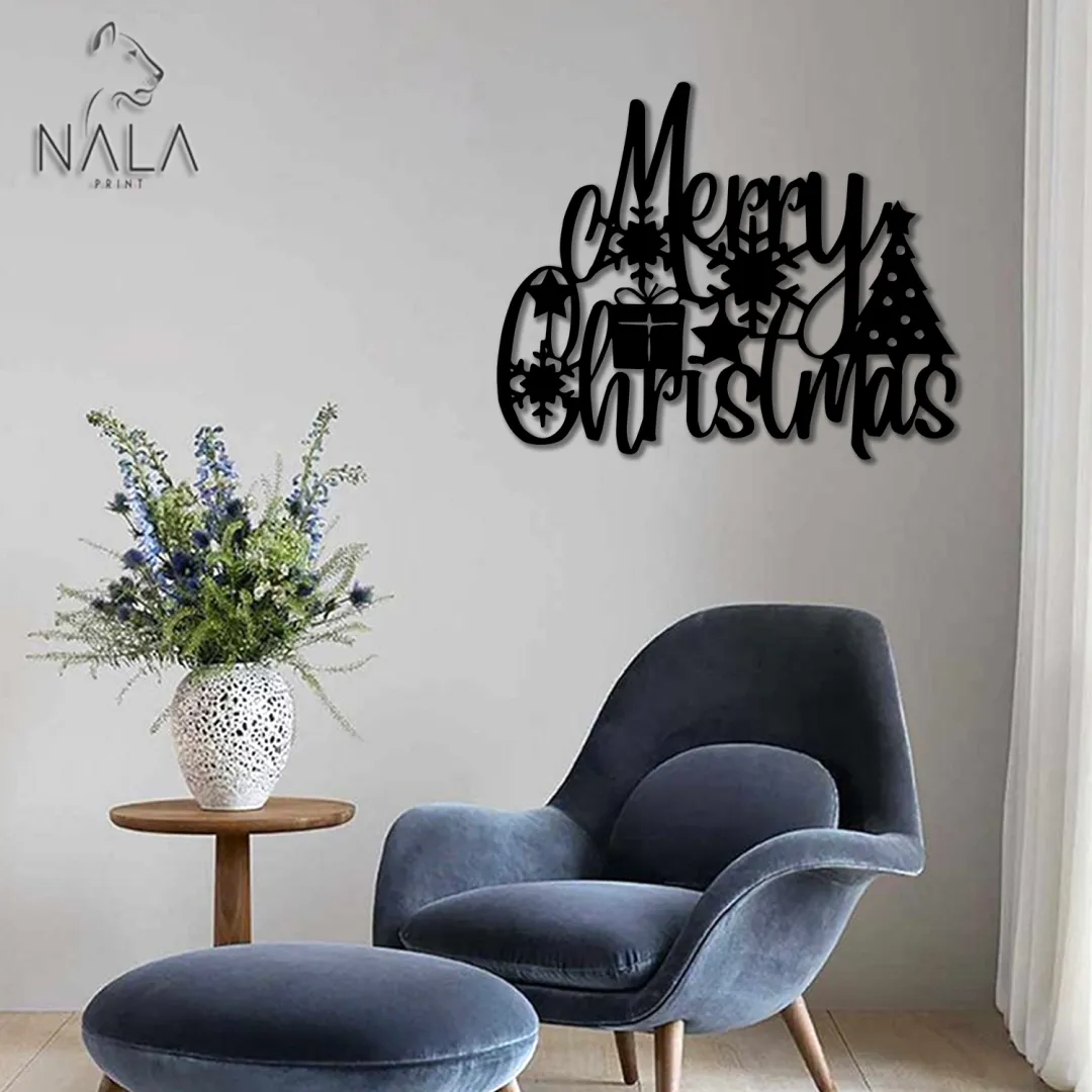 Christmas-DXF_2520File2_36b6ea05-62a7-4f53-a907-b9f66b6a701b.webp Merry Christmas Metal Sign, Lettering Design Wall Hanging, Christmas Cut Metal Wall Art, Perfect For Christmas, Xmas Gift