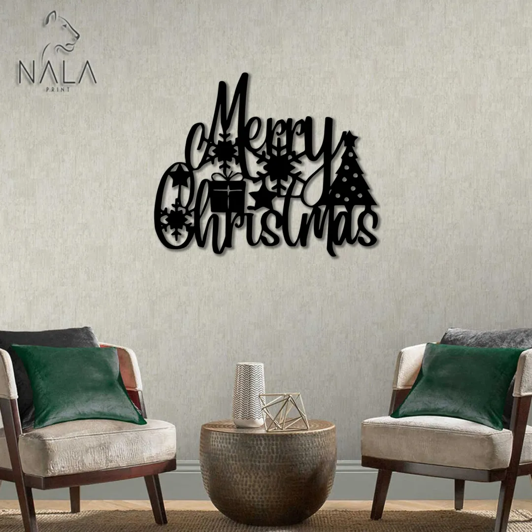 Christmas-DXF_2520File3_f51a0078-feea-404a-9f96-a8a30e578052.webp Merry Christmas Metal Sign, Lettering Design Wall Hanging, Christmas Cut Metal Wall Art, Perfect For Christmas, Xmas Gift