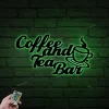 Coffee And Tea Bar, Wall Hanging, Metal Coffee Sign With Led Lights, Kitchen Decor, Coffee Bar Sign, Farmhouse Decor, Coffee Lover