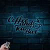 Coffee And Tea Bar, Wall Hanging, Metal Coffee Sign With Led Lights, Kitchen Decor, Coffee Bar Sign, Farmhouse Decor, Coffee Lover