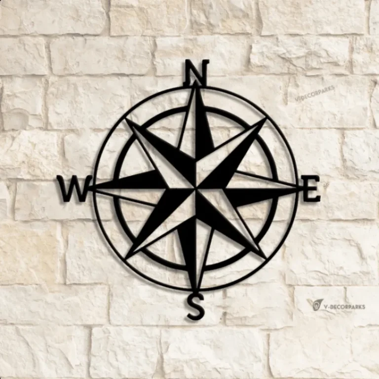 Compass Metal Wall Sign With Led Lights, Compass Metal Sign Multi Colors, Compass Sign, Compass Wall Art, Metal Home Decor, Led Wall Art Sign