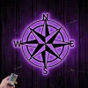 Compass Metal Wall Sign With Led Lights, Compass Metal Sign Multi Colors, Compass Sign, Compass Wall Art, Metal Home Decor, Led Wall Art Sign
