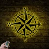 Compass Metal Wall Sign With Led Lights, Compass Metal Sign Multi Colors, Compass Sign, Compass Wall Art, Metal Home Decor, Led Wall Art Sign