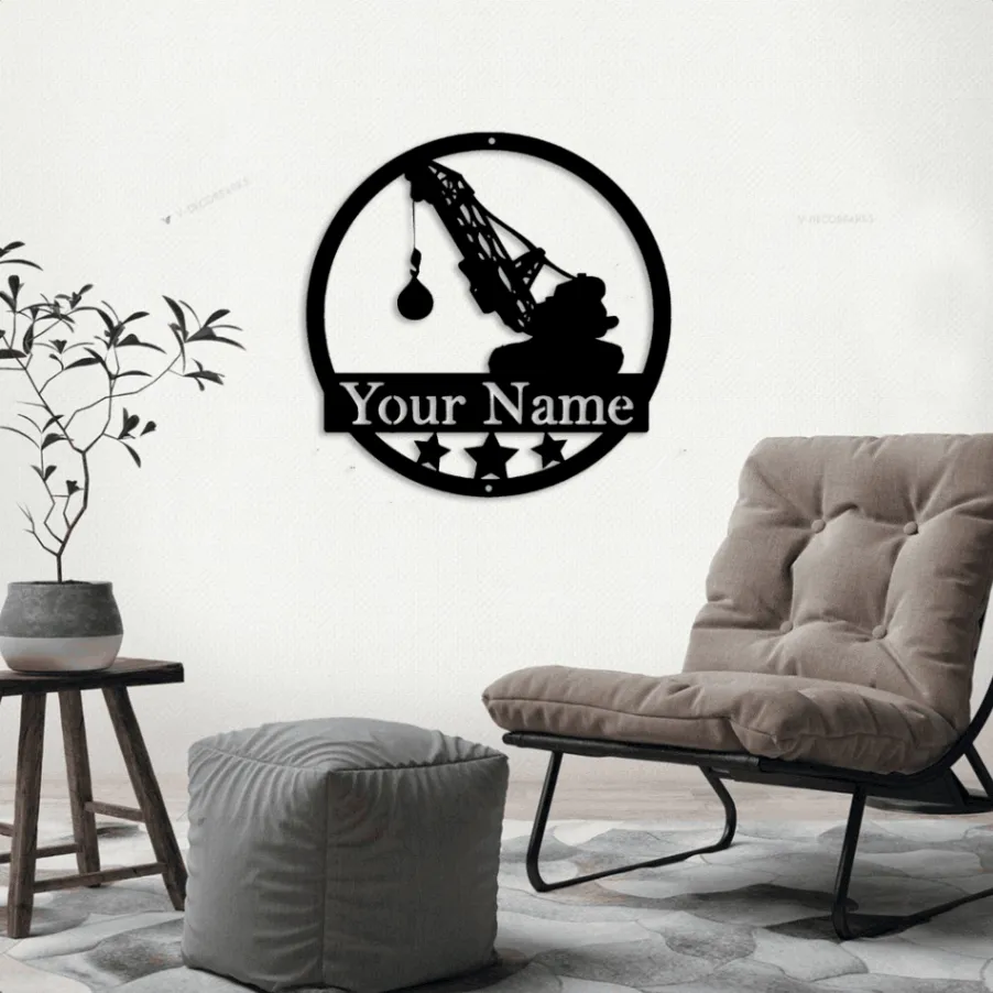 Construction Collection Wrecking Ball With Led Lights, Metal Sign, Art, Wall Decor, Demolition, Company, Truck Metal Sign, Personalized Sign, Wrecking Ball