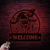Cow Welcome Metal Led Lights Sign, Custom Cow Metal Cow Sign, Cow Farm Sign, Cow Ranch Decor, Cows Gift, Cow Farmhouse Decor, Cow Farmer Sign