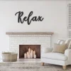 Cursive Word Relax Cut Metal Sign, Metal Sign Art Home Decor