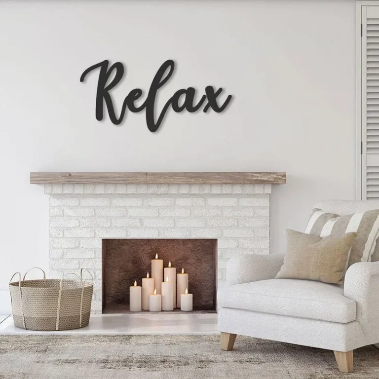 Cursive Word Relax Cut Metal Sign, Metal Sign Art Home Decor