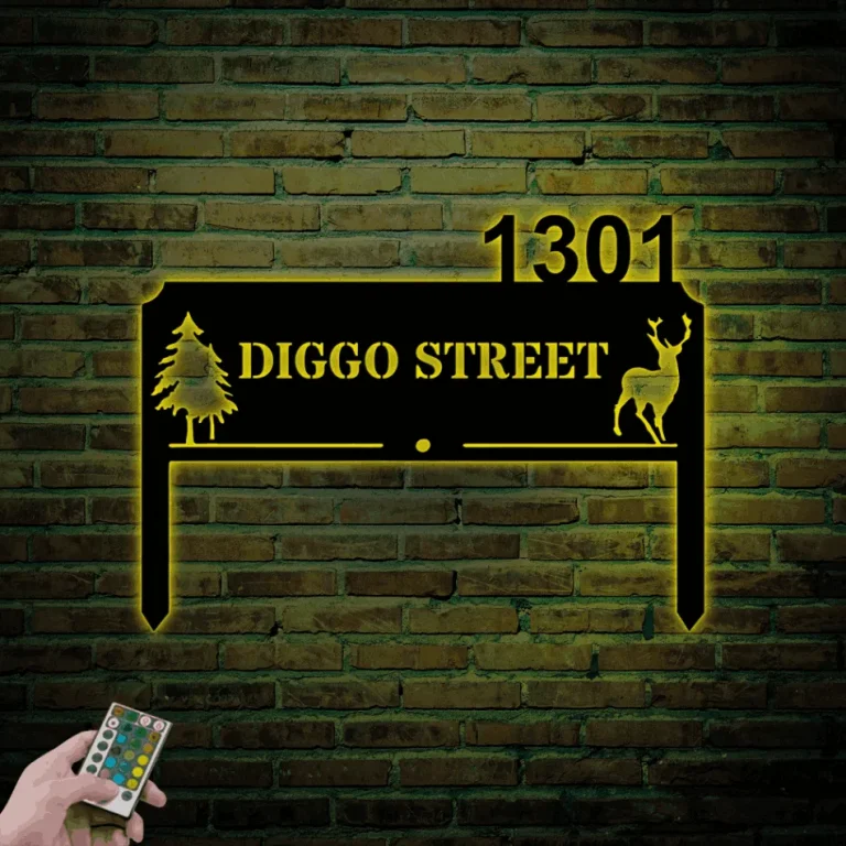 Custom Address Sign With Led Lights, Christmas Outdoor Decor Lawn ...