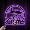 Custom Aircraft Hangar Metal Wall Art Led Light, Personalized Pilot Name Sign, Airforce Plane Wall Art, Airplane Home Decor, Gift For Him