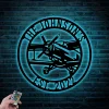 Custom Airplane Metal Sign With Led Lights, Pilot Name Sign Decoration For Living Room Airplane Metal Wall Art Airplane Airplane Name Sign For Boys