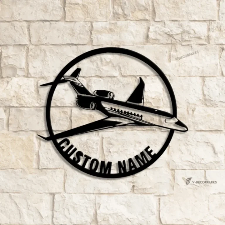 Custom Airplane Metal Wall Art Led Light, Custom Pilot Name Sign, Aircraft Hangar Decor, Airforce Wall Art, Airplane Lover Gift, Plane Artwork