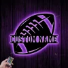 Custom American Football Metal Wall Art Led Light, Personalized Player Lover Sign, Football Wall Decor For Kid Boy Girl, Nursery Decoration