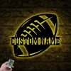 Custom American Football Metal Wall Art Led Light, Personalized Player Lover Sign, Football Wall Decor For Kid Boy Girl, Nursery Decoration