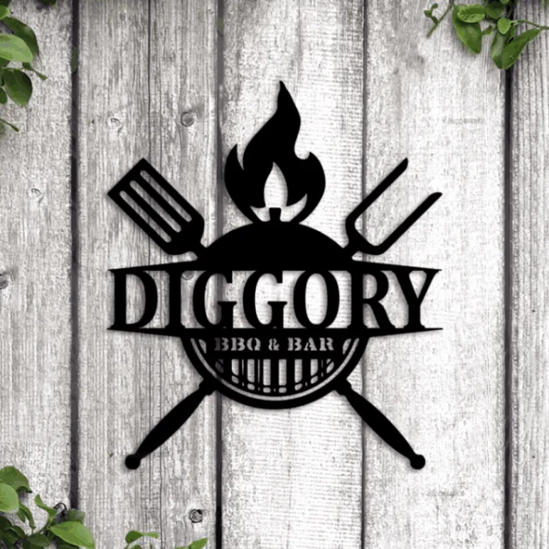 Custom Bbq Sign Led Lights, Personalized Metal Wall Decor, Bbq Wall Decor, Custom Name Bbq Sign, Bbq Gifts, Bbq Metal Sign, Barbecue Sign, Grill Gifts