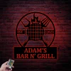 Custom Backyard Bar And Grill With Led Lights, Custom Metal Sign, Personalized Bar & Grill Sign, Personalized Metal Bbq Sign, Outdoor Signs Patio