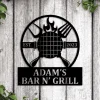 Custom Backyard Bar And Grill With Led Lights, Custom Metal Sign, Personalized Bar & Grill Sign, Personalized Metal Bbq Sign, Outdoor Signs Patio