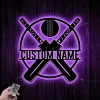 Custom Ball Cricket Bat Metal Wall Art Led Light, Cricket Wall Art, Personalized Cricket Player Name Sign, Home Decor, Man Cave Wall Hanging