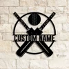 Custom Ball Cricket Bat Metal Wall Art Led Light, Cricket Wall Art, Personalized Cricket Player Name Sign, Home Decor, Man Cave Wall Hanging
