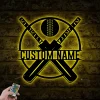 Custom Ball Cricket Bat Metal Wall Art Led Light, Cricket Wall Art, Personalized Cricket Player Name Sign, Home Decor, Man Cave Wall Hanging