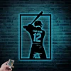 Custom Baseball Sign Metal Led Lights, Custom Name Baseball Sign, Personalized Baseball Player Decor, Baseball Jersey, Baseball Decor, Baseball Gifts