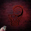 Custom Basketball Metal Wall Art With Led Lights, Personalized Wall Decor Basketball Sign Team Signs Basketball Lover Gift Birthday Gift For Him