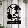 Custom Beach Decor Led Lights, Beach Metal Wall Art, Nautical Decor, Lake House Decor, Summer Beach House Sign, Outdoor Beach Sign, Sunset Metal Art