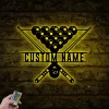 Custom Billiards Metal Wall Art With Led Light, Snooker Wall Art, Personalized Snooker Player Name Sign, Pool Ball Decoration, Man Cave Decor