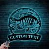 Custom Bluegill Fish Fishing Metal Sign Led Lights, Personalized Fisher Name Sign Home Decor Kid Boy Girl Nursery Decoration Birthday