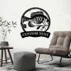 Custom Bluegill Fish Fishing Metal Sign Led Lights, Personalized Fisher Name Sign Home Decor Kid Boy Girl Nursery Decoration Birthday
