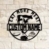 Custom Cow Goat Chiken Meat Shop Metal Wall Art Led Light, Personalized Butcher Shop Name Sign, Barbecue Bbq Grill Decoration, Backyard Bar Decor