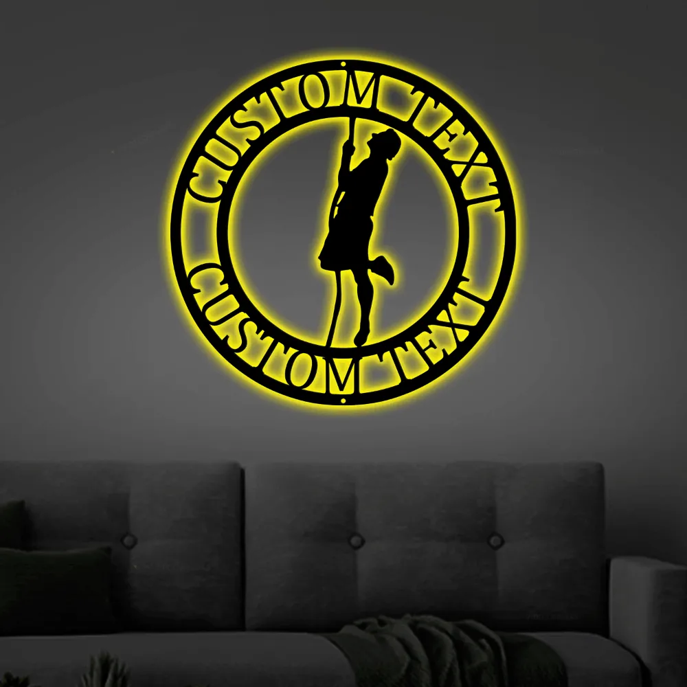 Custom Crossfit With Led Lights Sign Monogram Steel Sign, Personalized Crossfit Gym Wall Decor Workout Home Wall Art Decor Gym Lover Gift