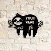 Custom Cute Sloth Metal Wall Art Led Light, Personalized Funny Lazy Sloth Lover Name Sign, Sloth Wall Art, Funny Home Decor