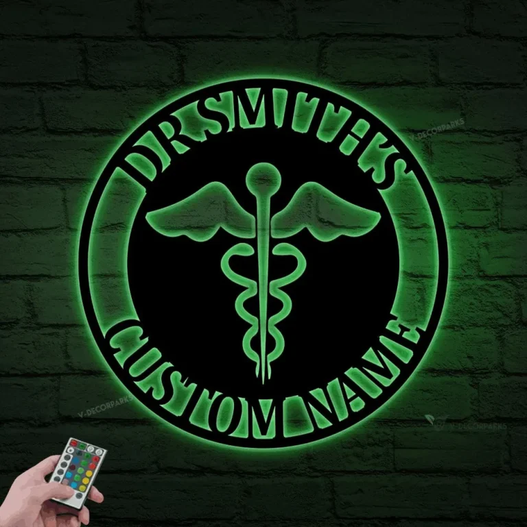 Custom Doctor Sign With Led Lights, Metal Doctor Sign, Sign For Doctor's Office, Engraved Doctor Sign, Gift For Doctor, Gift For Md, Md Sign