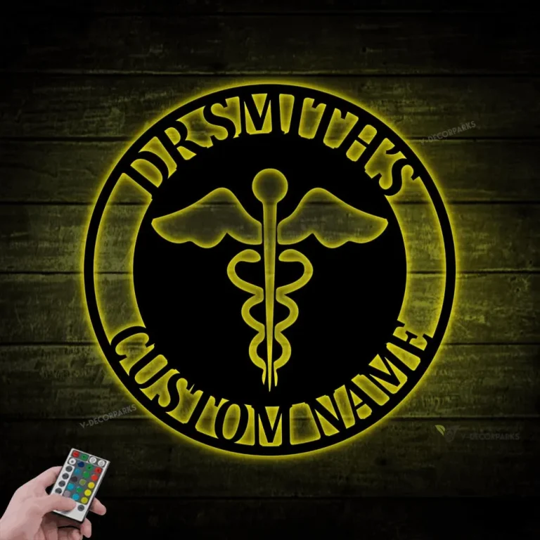 Custom Doctor Sign With Led Lights, Metal Doctor Sign, Sign For Doctor's Office, Engraved Doctor Sign, Gift For Doctor, Gift For Md, Md Sign