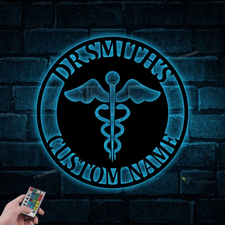 Custom Doctor Sign With Led Lights, Metal Doctor Sign, Sign For Doctor's Office, Engraved Doctor Sign, Gift For Doctor, Gift For Md, Md Sign