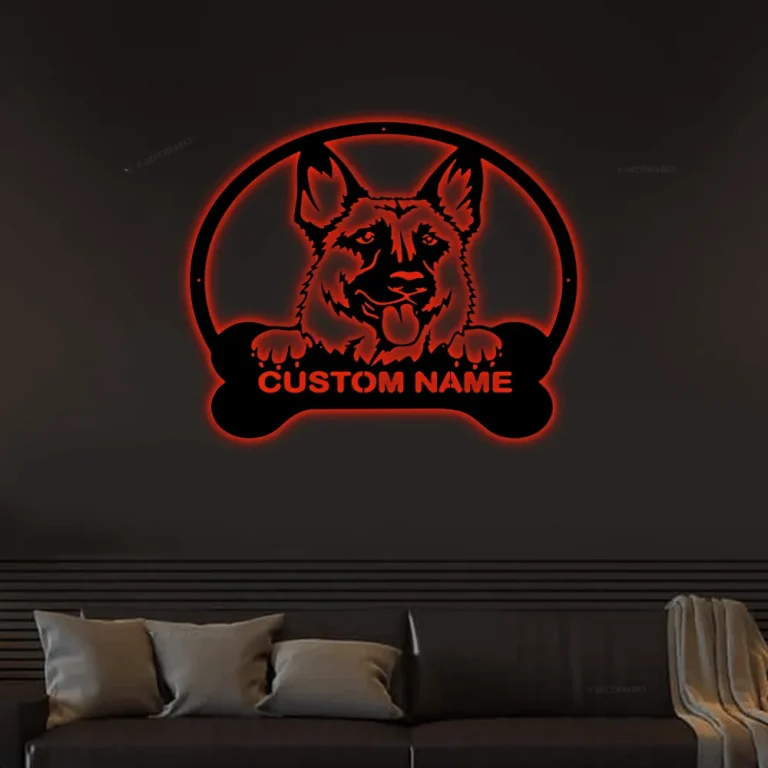 Custom Dog Sign With Led Lights, Pet Spot Sign, Dog Name Sign, Personalized Dog Sign, Custom Dog Name Sign, Metal Sign, Dog Lover Gift, Dog Paw Sign, Breed