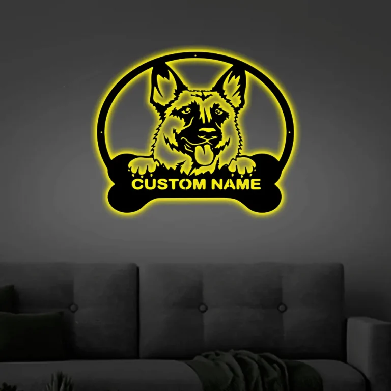 Custom Dog Sign With Led Lights, Pet Spot Sign, Dog Name Sign, Personalized Dog Sign, Custom Dog Name Sign, Metal Sign, Dog Lover Gift, Dog Paw Sign, Breed