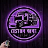 Custom Drump Truck Driver Metal Wall Art Led Light, Personalized Trucker Name Sign, 18 Wheeler Metal Sign, Gifft For Truck Driver, Father's Day Gift