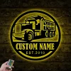 Custom Drump Truck Driver Metal Wall Art Led Light, Personalized Trucker Name Sign, 18 Wheeler Metal Sign, Gifft For Truck Driver, Father's Day Gift